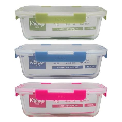 HERMETICO RECTANGULAR 1520ML GLASS KEEP FUCSIA-1