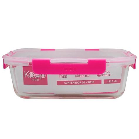 HERMETICO RECTANGULAR 1520ML GLASS KEEP FUCSIA-0