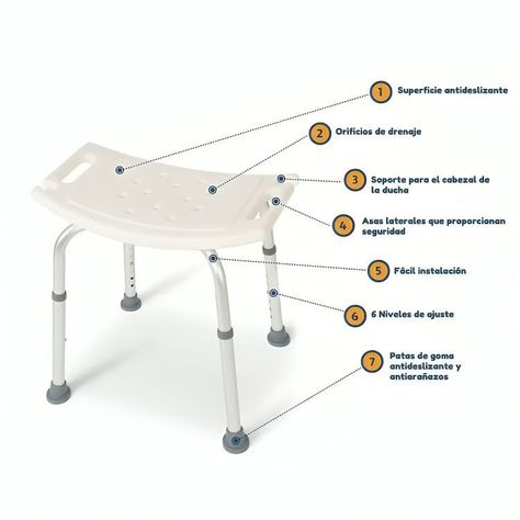 Silla Asiento De Ducha Seguridad Antideslizante Regulable-2