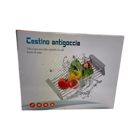 Escurridor Retráctil de Lavadero para Frutas y Verduras-1
