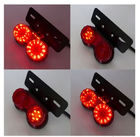 LUZ DE FRENO Y GIRO PARA MOTO CON SOPORTE REDONDO 12 VOLT-2