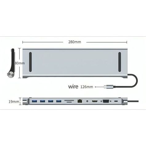 Adaptador Hub 11 En 1 Usb Tipo C Usb-c Hdmi Vga Usb -2