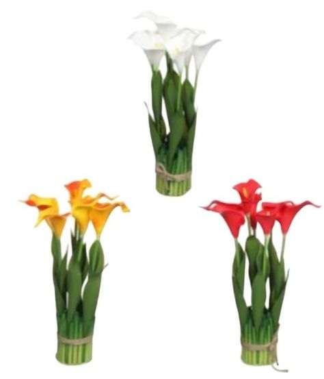 flores artificiales de calas de tallo largo 38x 7,5cm-1