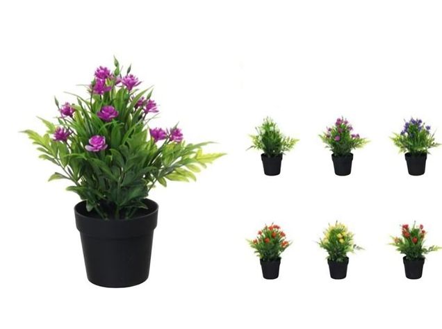 Set x 3 Planta artificial con maceta  23cm x 6,5cm - Colores-1