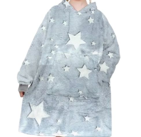 Polerón De Franela Con Capucha Para Niños Luminoso C/Gris-1