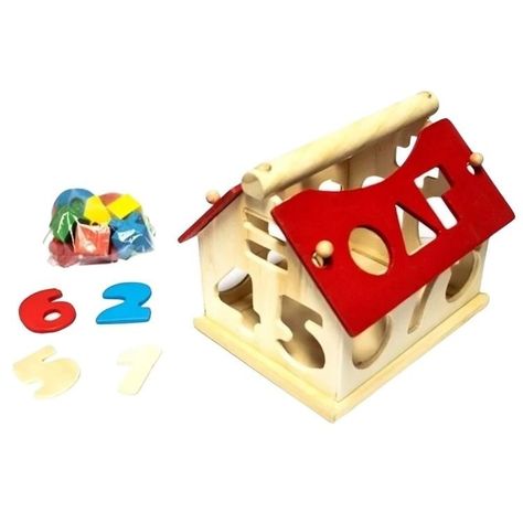 Casa De Encaje De Madera Números Juego Didáctico Para Niños-0
