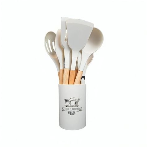 Set 12 Utensilios De Cocina Silicona Blanco-0