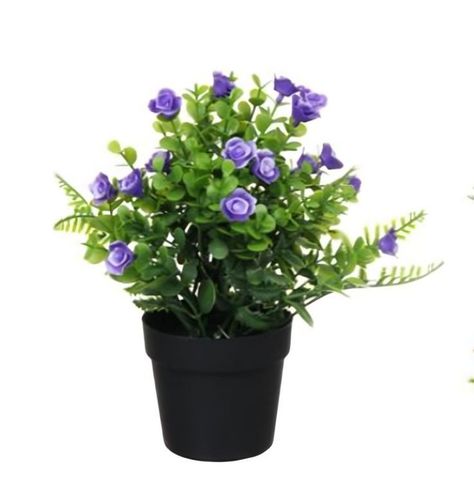 SET X 3 MINI MACETA CON FLORES DECORATIVO ARTIFICIAL 23x6CM C00237 Colores-0