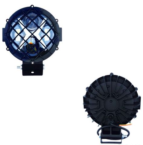 FOCO DELANTERO REDONDO 6.5 PULG METAL CON REJILLA DUO COLOR 12/24V X 1 PCS-1