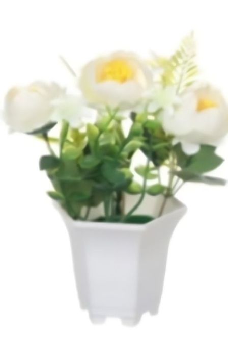 Set x2 Flores Macetero Artificial De Mesa Decorativa Hogar colores  22cm-0