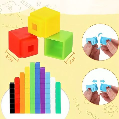 Cubos Conectores Para Matemática 100 unidades Método Singapur-3