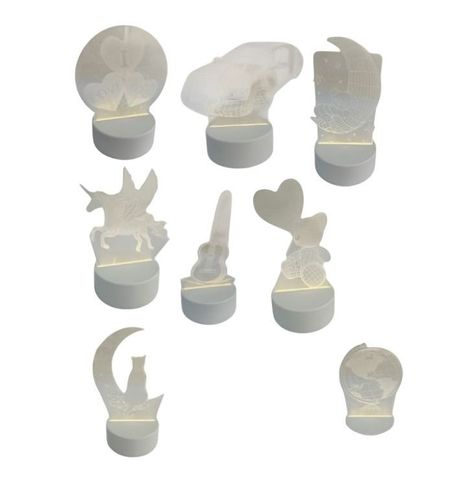 Lámpara 3D Acrílico 8 Diseños Luz Cálida USB-2