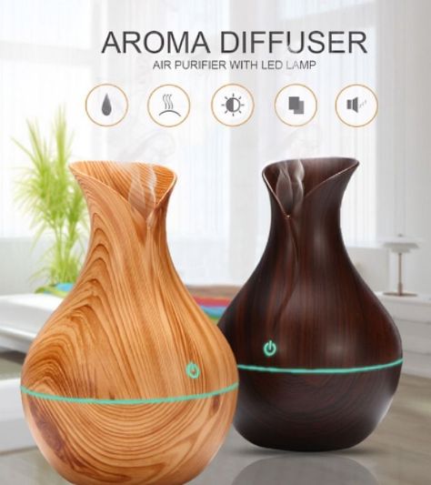 HUMIDIFICADOR MOD.JARRON FT-036C/KJR036 MADERA CON LED USB -1