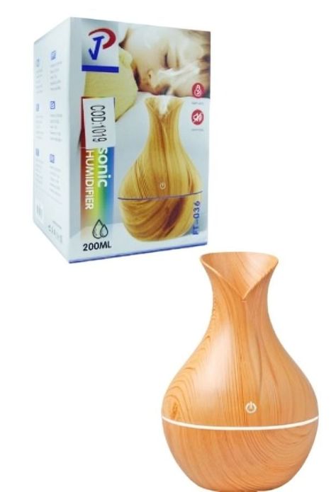 HUMIDIFICADOR MOD.JARRON FT-036C/KJR036 MADERA CON LED USB -2