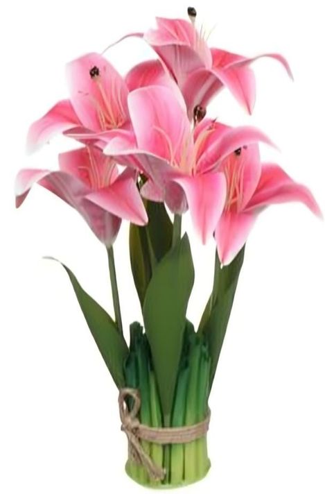 flores artificiales de Lirios de tallo largo 33x 6cm-0