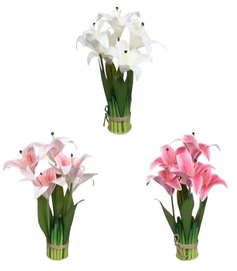 flores artificiales de Lirios de tallo largo 33x 6cm-1