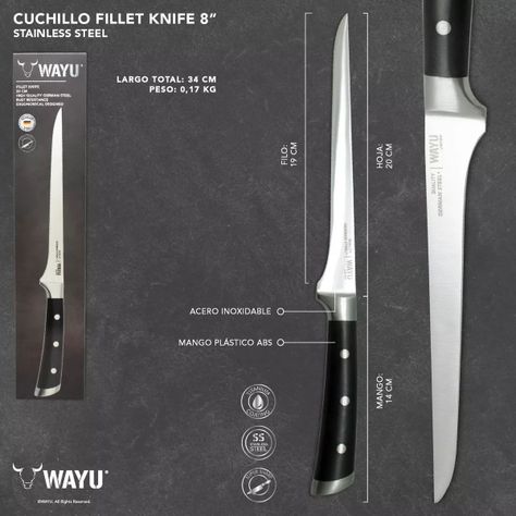 CUCHILLO FILETERO WAYU 20 CM/WAYU FILLET KNIFE 8"-2