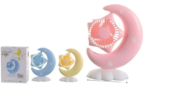MINI VENTILADOR LUNA CON LUCES PARA MESA COLORES-1