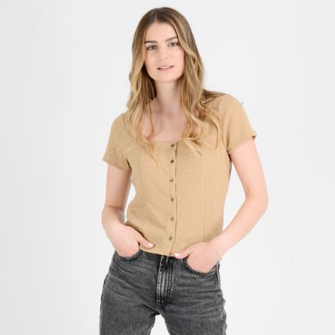 POLERA MANGA CORTA JACKIE  BEIGE OSCURO-0