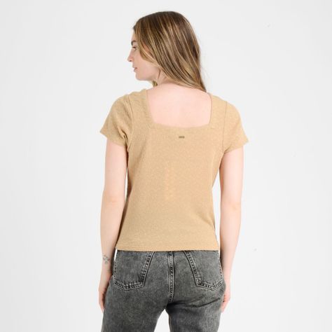 POLERA MANGA CORTA JACKIE  BEIGE OSCURO-2