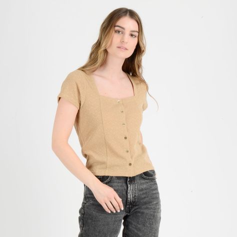 POLERA MANGA CORTA JACKIE  BEIGE OSCURO-3