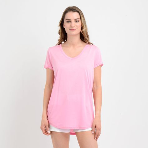 POLERA MANGA CORTA ESSENTIAL  ROSADO MEDIO-0