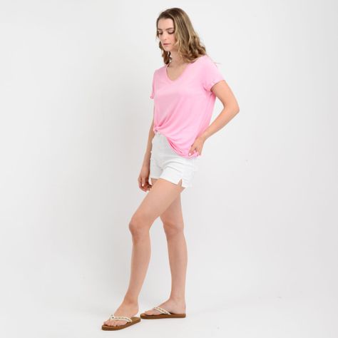 POLERA MANGA CORTA ESSENTIAL  ROSADO MEDIO-1