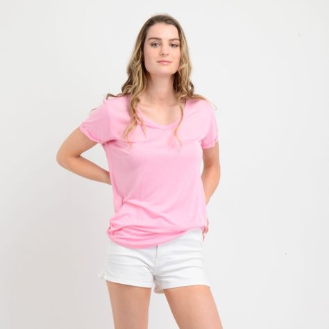 POLERA MANGA CORTA ESSENTIAL  ROSADO MEDIO-3