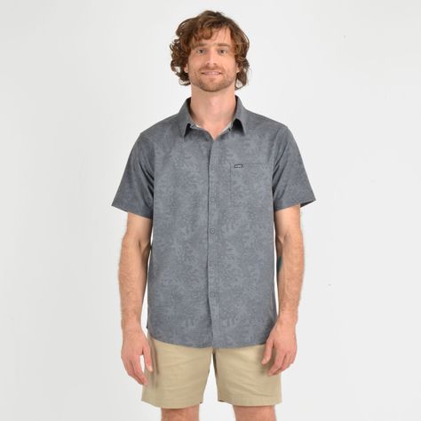 CAMISA MANGA CORTA TVLR UPF TRAVERSE  LEAF  GRIS-0