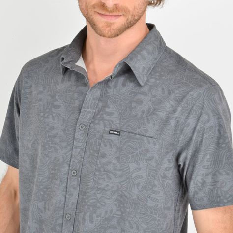 CAMISA MANGA CORTA TVLR UPF TRAVERSE  LEAF  GRIS-4