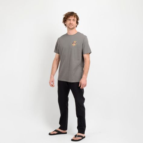 POLERA MANGA CORTA BEACH  GRIS-1