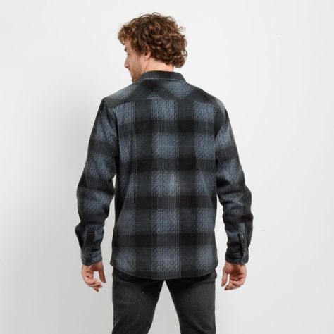 CAMISA POLAR GLACIER PLAID GRIS OSCURO-1