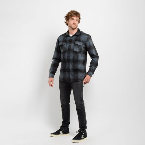 CAMISA POLAR GLACIER PLAID GRIS OSCURO-2