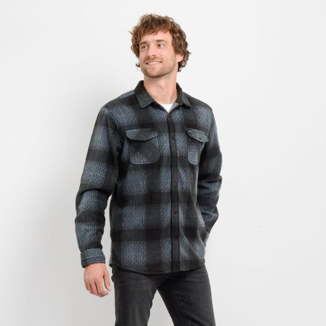 CAMISA POLAR GLACIER PLAID GRIS OSCURO-3