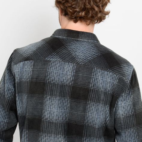 CAMISA POLAR GLACIER PLAID GRIS OSCURO-5