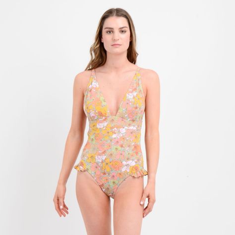 TRAJE DE BAÑO ENTERO JANIS  VERDE CLARO / PASTEL-0