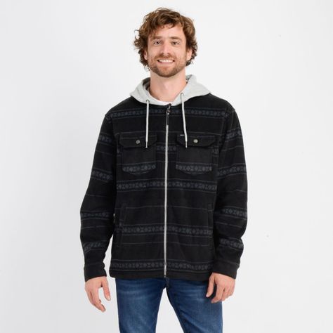CAMISA POLAR REDMOND HOOD NEGRO-0