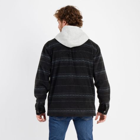 CAMISA POLAR REDMOND HOOD NEGRO-1