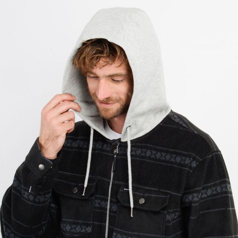 CAMISA POLAR REDMOND HOOD NEGRO-4