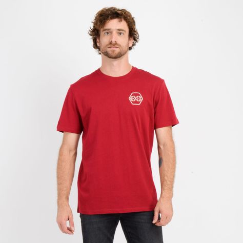 POLERA MANGA CORTA ETNIC  ROJO OSCURO-0