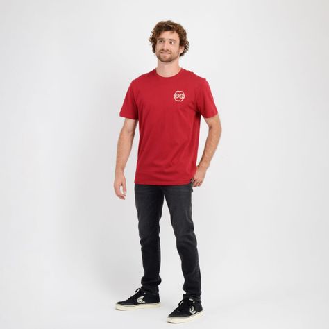 POLERA MANGA CORTA ETNIC  ROJO OSCURO-2