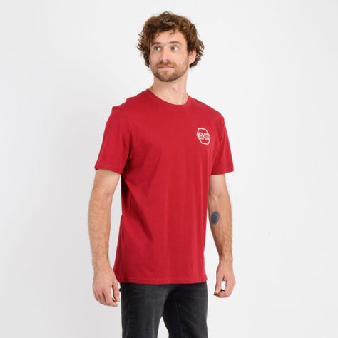POLERA MANGA CORTA ETNIC  ROJO OSCURO-3