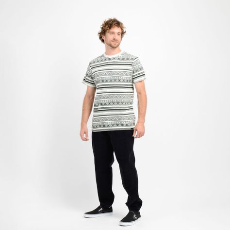 POLERA MANGA CORTA IKAT JACQUARD BEIGE CLARO-2