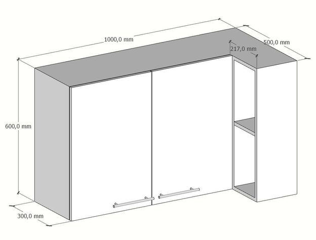MUEBLE COCINA MODULAR 100% ARMADO AEREO ESQUINERO 2 PUERTAS-2