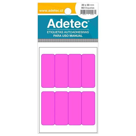 Etiquetas Manual Rectangular Mix Fluor 20x50 Mm - 2193-0