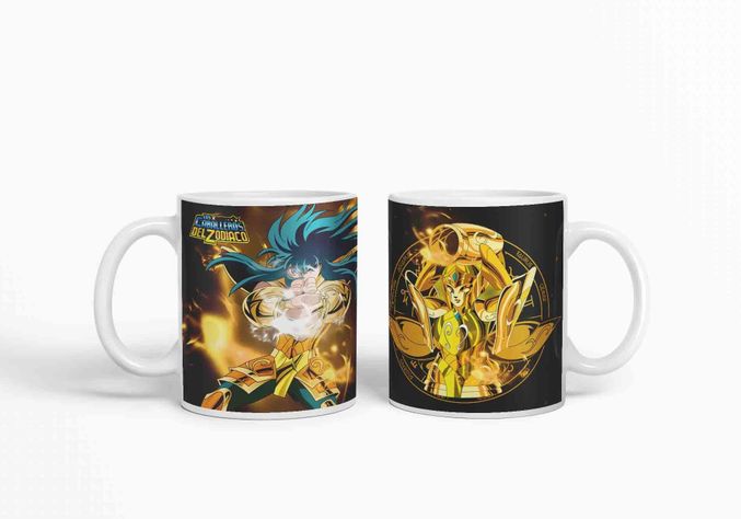 Taza Caballero del Zodiaco - Acuario negro D2-2