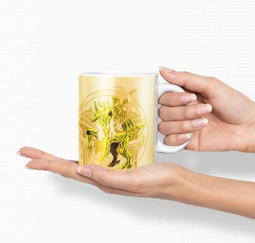 Taza Caballero del Zodiaco -sagitario dorado D24 (320ml)-1