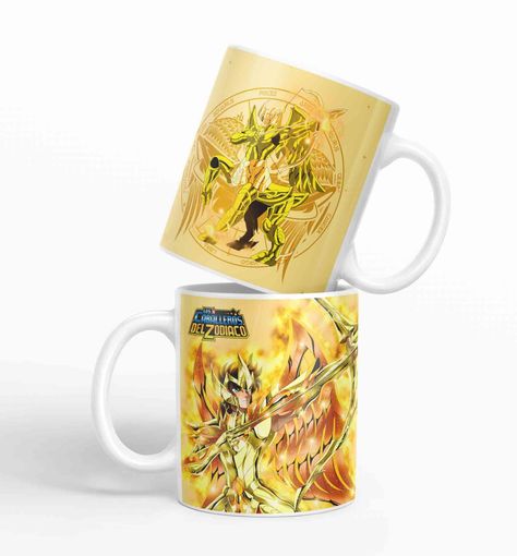 Taza Caballero del Zodiaco -sagitario dorado D24 (320ml)-0