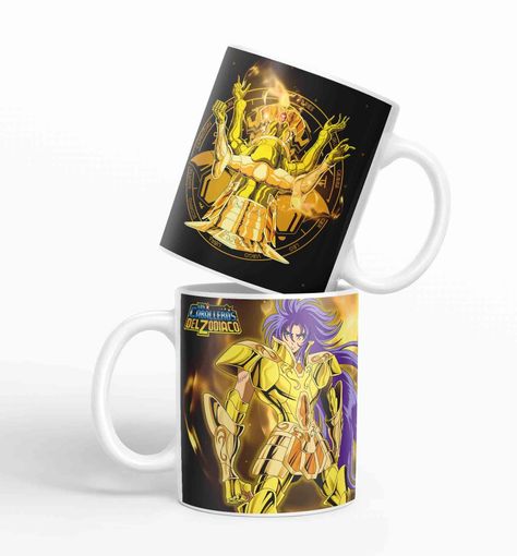 Taza Caballero del Zodiaco - Géminis Negro  D16 (320ml)-0