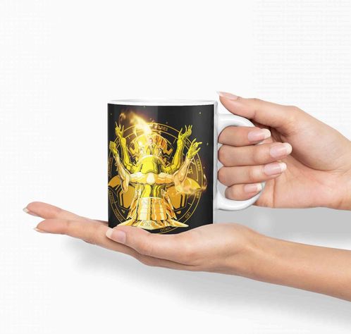 Taza Caballero del Zodiaco - Géminis Negro  D16 (320ml)-1